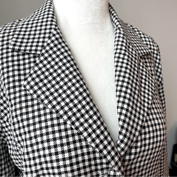 Vintage 90s Le Chateau Made in Canada Black & White Checkered Blazer. Women Sm - Picture 2 of 7